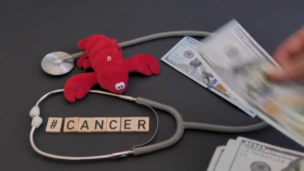 Καρκίνος Υψηλό Κόστος Της Έννοιας Της Θεραπείας Του Καρκίνου Αμερικανικά — Αρχείο Βίντεο