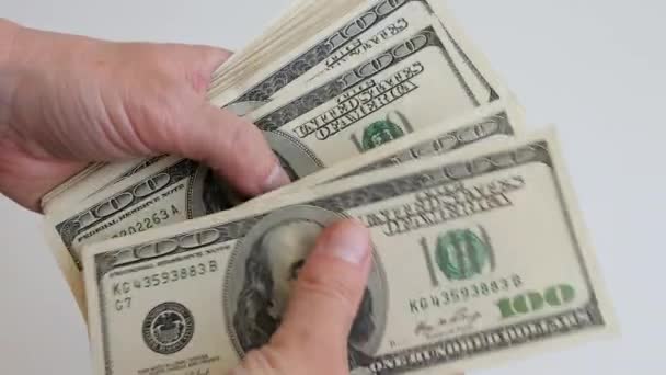 Money Counting Counting American Dollars — Video