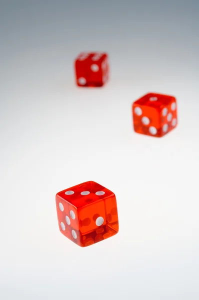 Red transparent dices — Stock Photo, Image