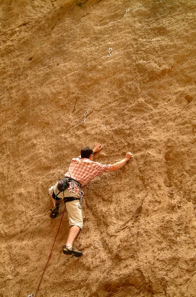 Freeclimber on a steep wall — Stock Photo, Image