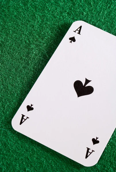 Spades ace on green — Stock Photo, Image