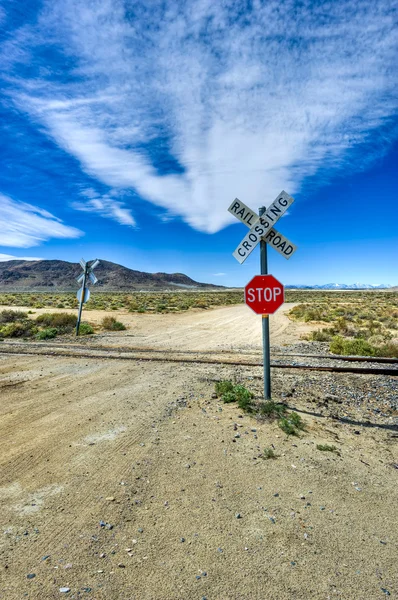 Crossing railroad — Stock Photo, Image