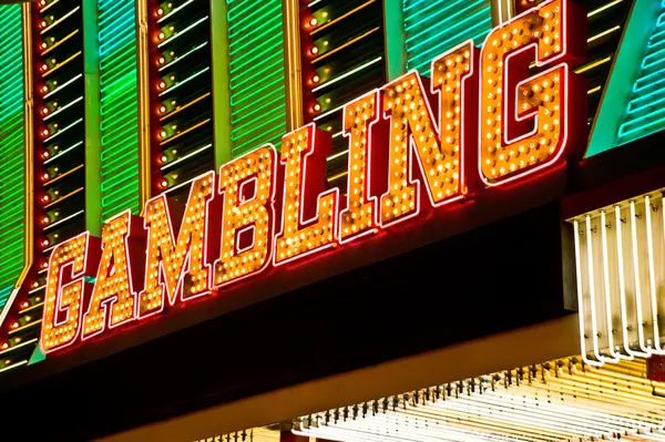 Gambling neon sign — Stock Photo, Image