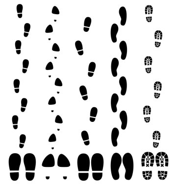 Collection of vector footprint silhouettes