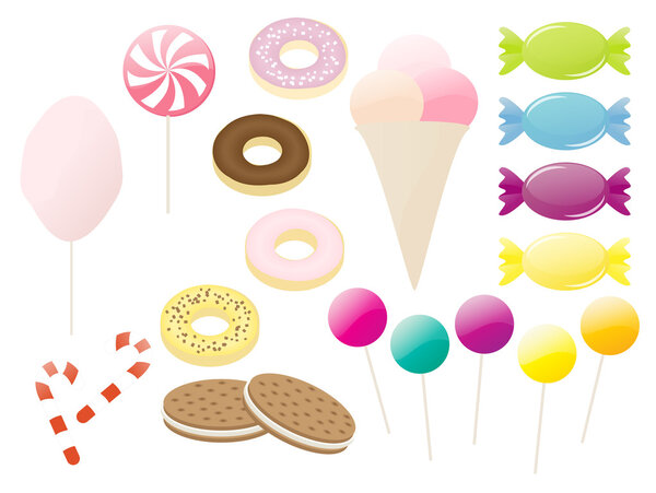 векторный набор сладостей и конфет
