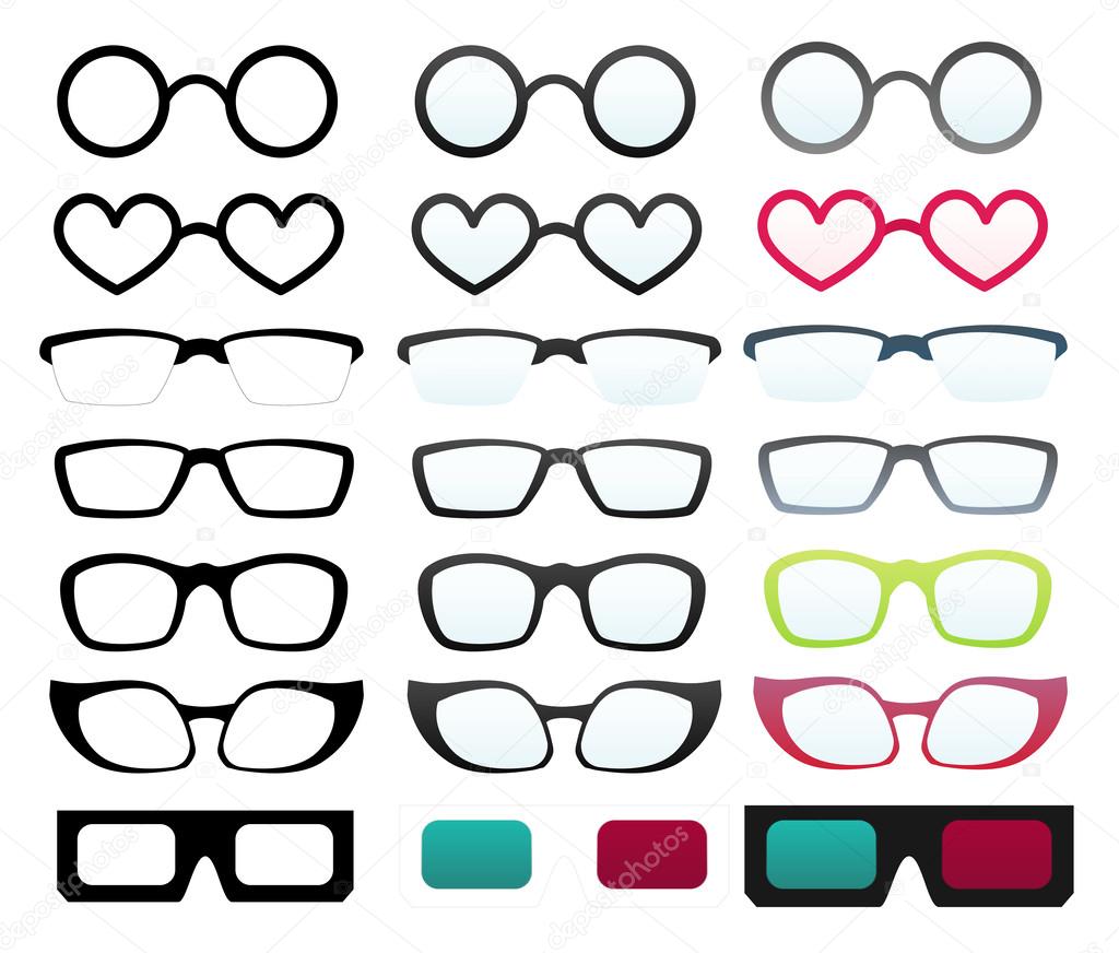 Vector glasses collection
