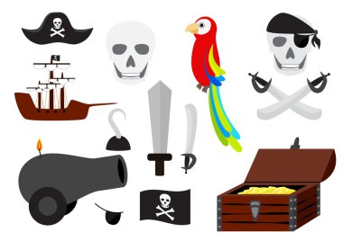 Pirate vector set clipart