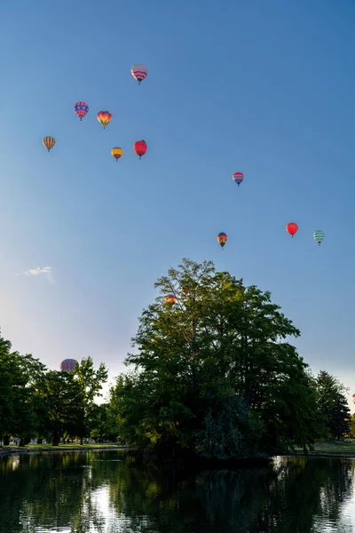 Бойсе Айдахо Свято Повітряних Куль Над Водоймою — стокове фото