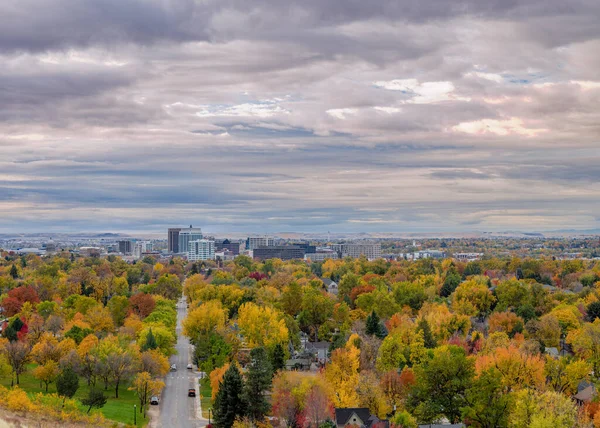 Skyline Von Boise Idaho Herbst Vollem Gange — Stockfoto