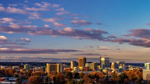 Warme Farben Himmel Über Boise Frühen Morgen — Stockfoto