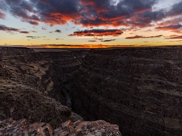 Чудовий Захід Сонця Південному Каньйоні Пустелі Айдахо — стокове фото