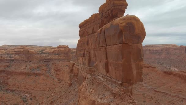 Vallée Avec Monument Dans Désert Utah Haut — Video