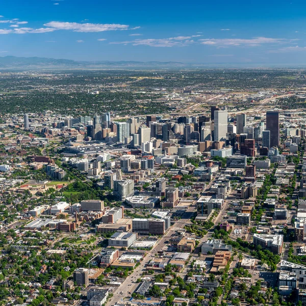 Denver Skyline Vista Aerea Verso Est — Foto Stock