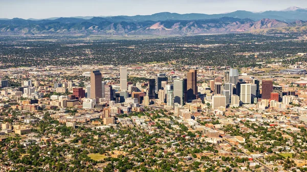 Denver Colorado Und Die Ricky Mountains Aus Dem Flugzeug — Stockfoto