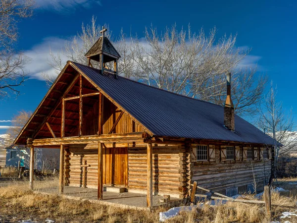 Église Rurale Rondins Dans Idaho — Photo