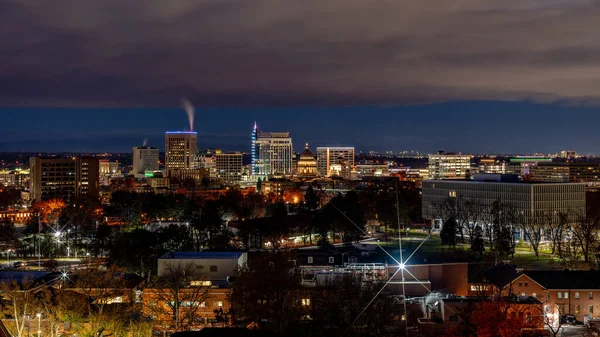 Belle Silhouette Boise Vue Nuit — Photo