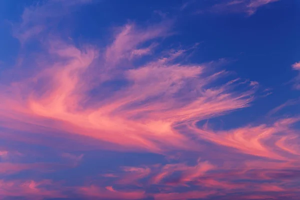 Wispy Clouds Sunset Pinks Blues — Foto de Stock