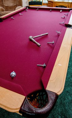 Tools and fasteners that holds a pool table together