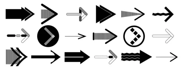 Ok simgesi. Vektör okları kümesi.