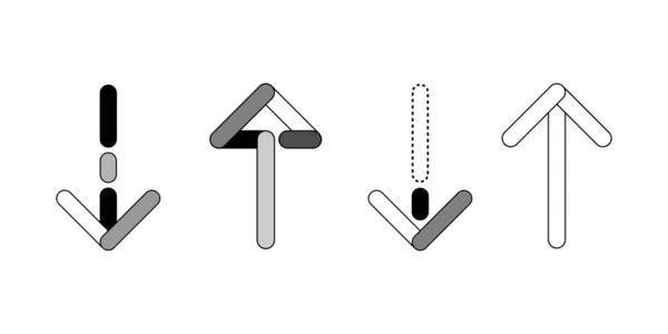 Ok simgesini ayarla. Arayüz tasarımı, web tasarımı, uygulamalar ve daha fazlası için düz simgeler, işaretler, semboller kümesi.