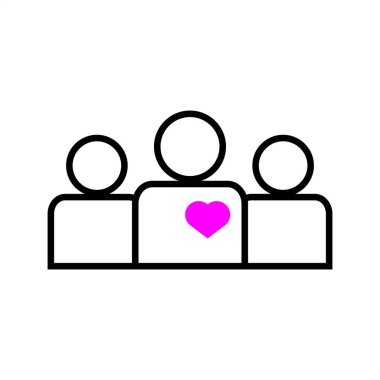 Team line icon, seo development, people signTeam of people simple isolated symbol sign.