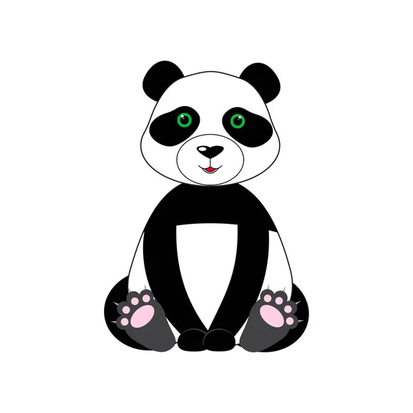 Cute Panda Vector Icon Illustration Panda Mascot Cartoon Character Animal — Stock Vector