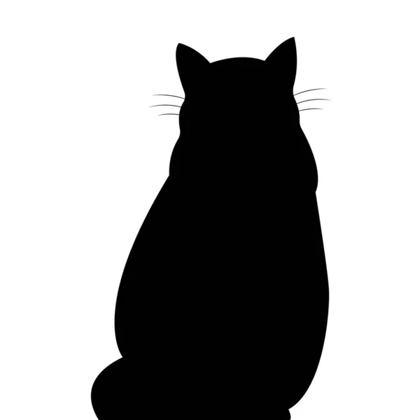 Silhouette Einer Katze Vektorbild Isoliert Auf Weißem Hintergrund — Stockvektor