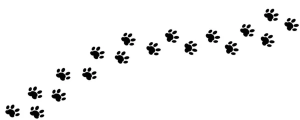 Pata Vetor Gato Cão Pegada Animal Silhueta Diagonal Faixas Para — Vetor de Stock