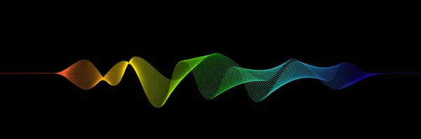 Abstract Smooth Wavy Lines Colorful Dynamic Wave Vector Design Element — Vetor de Stock