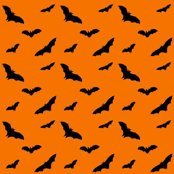 Seamless Pattern Bats Orange Background Background Print Design Textile Production — Stockvector