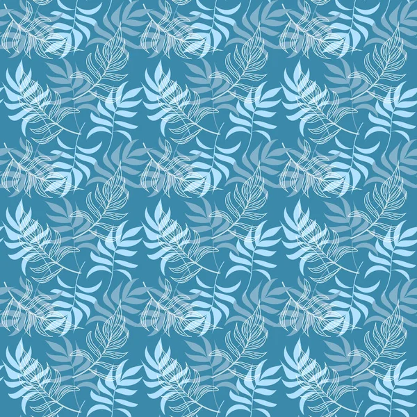 Fond Feuillage Tropical Abstrait Aux Couleurs Bleu Pastel Palm Laisse — Image vectorielle