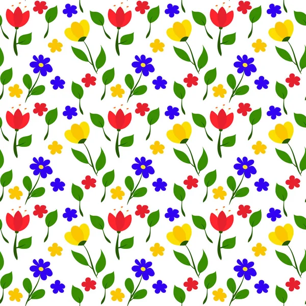 Çiçeklerle Süslenmiş Zarif Bir Desen Kumaş Duvar Kağıdı Ambalaj Kağıdı — Stok Vektör