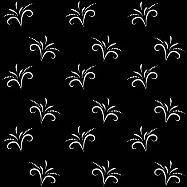 Fondo Floral Abstracto Sin Costuras Blanco Negro Diseño Para Tela — Archivo Imágenes Vectoriales