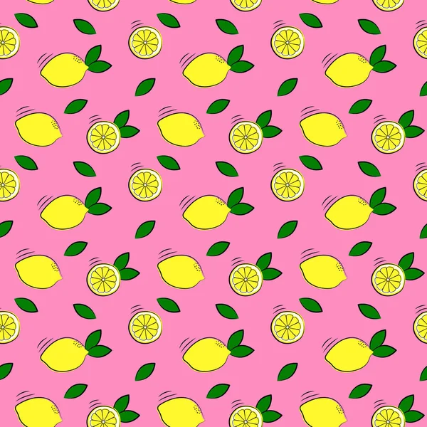 Fresh Background Lemons Hand Drawn Overlapping Background Colorful Doodle Wallpaper — Stock Vector