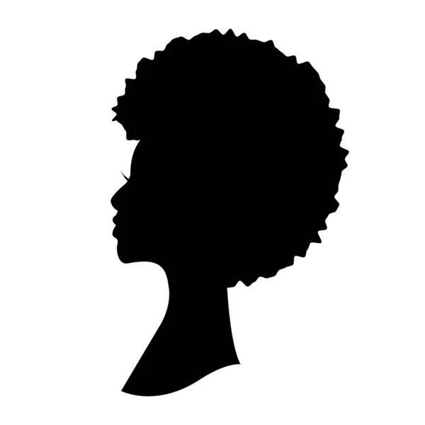 Ilustración Vectorial Una Mujer Negra Con Silueta Pelo Afro Vista — Archivo Imágenes Vectoriales
