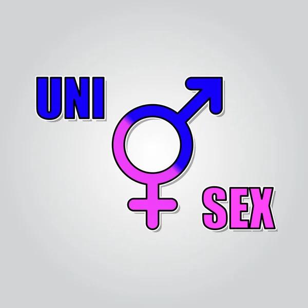 Unisex Symbol Männliches Und Weibliches Geschlechtszeichen Kombiniert Blaurosa Vektorillustration — Stockvektor