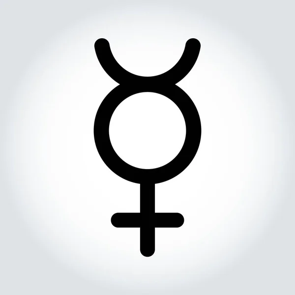 Silhueta Símbolo Mercúrio Transgênero Pictograma Género Modelo Decoração Para Cartões — Vetor de Stock