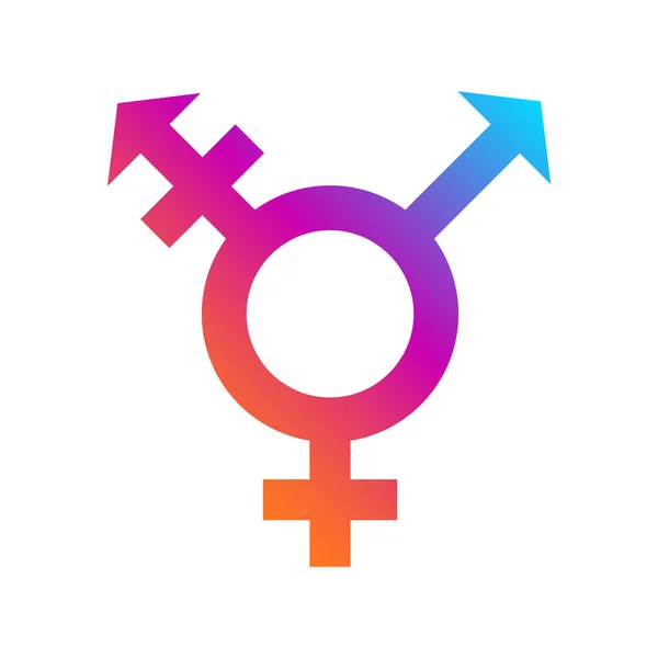 Unisex Lub Ikona Symbolu Interpłci Symbole Mężczyzn Kobiet Hermafrodytyzm Lub — Wektor stockowy