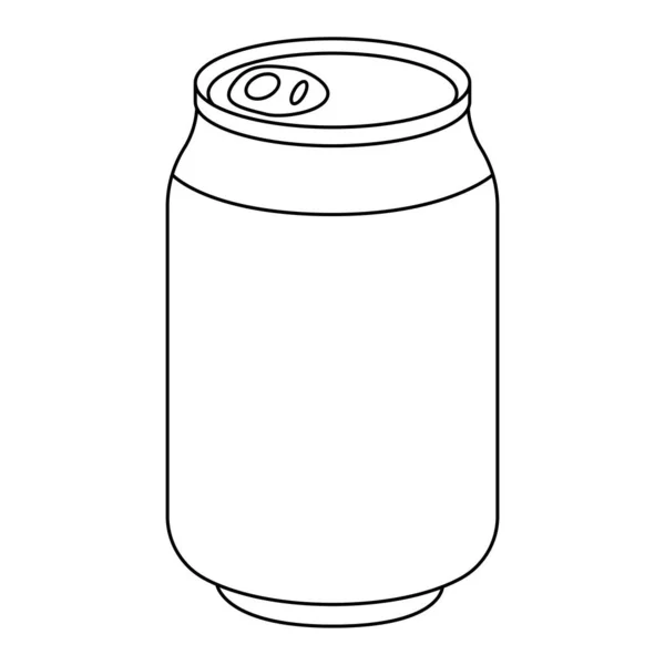 Ícone Lata Refrigerante Ilustração Vetorial Isolada Sobre Fundo Branco — Vetor de Stock