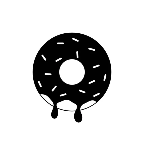 Donut Symbol Vektor Illustration Isoliert Auf Weißem Hintergrund — Stockvektor