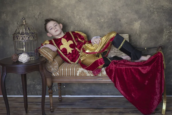 Boy dressed as medieval prince — Stock Photo, Image