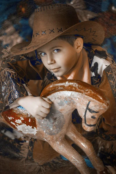 Little boy in cowboy costume — Stock Photo, Image