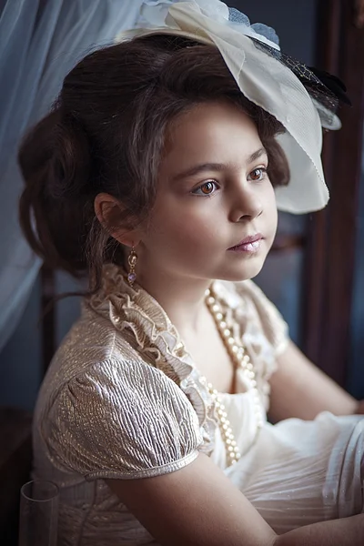 Little retro girl — Stock Photo, Image