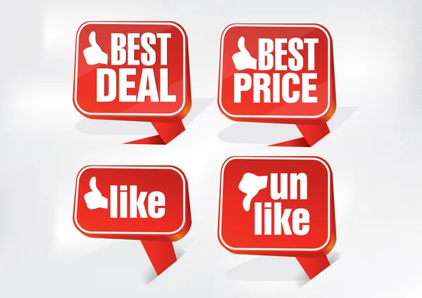 Best Deal Best Price and Like Tags — Stock Photo, Image