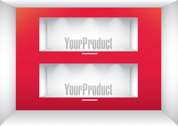 Galeri iç boş raf üzerinde duvar ile