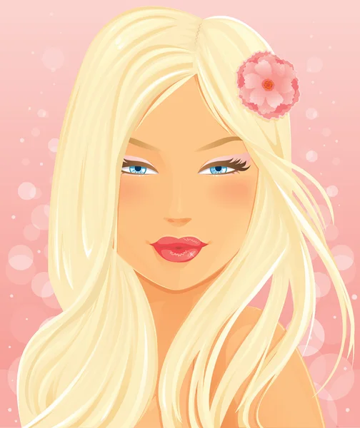 Hermosa mujer rubia — Vector de stock