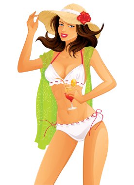 Bikinili seksi kadın.