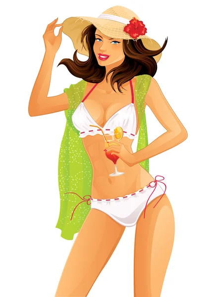 Sexy woman in bikini — Stock Vector