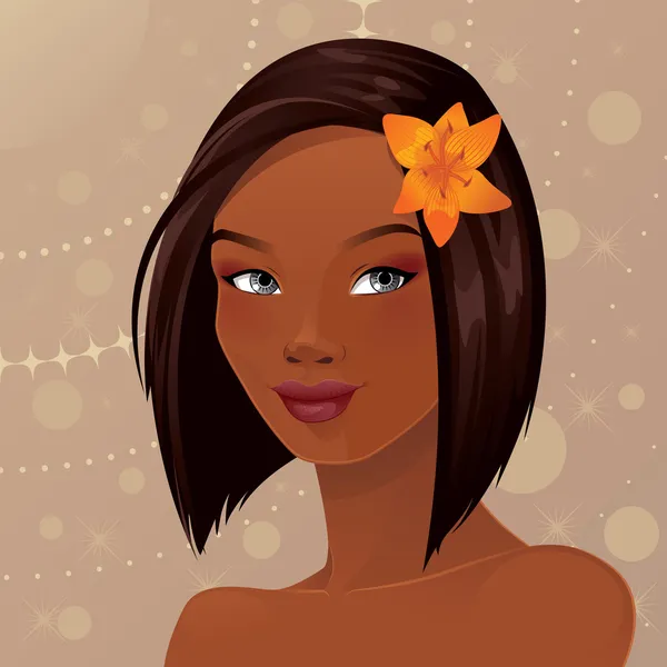 Güzel Afrikalı Amerikalı kadın.
