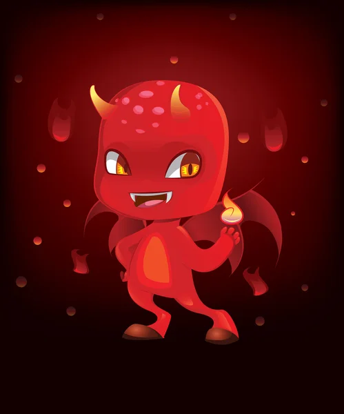 Mignon effrayant diable — Image vectorielle
